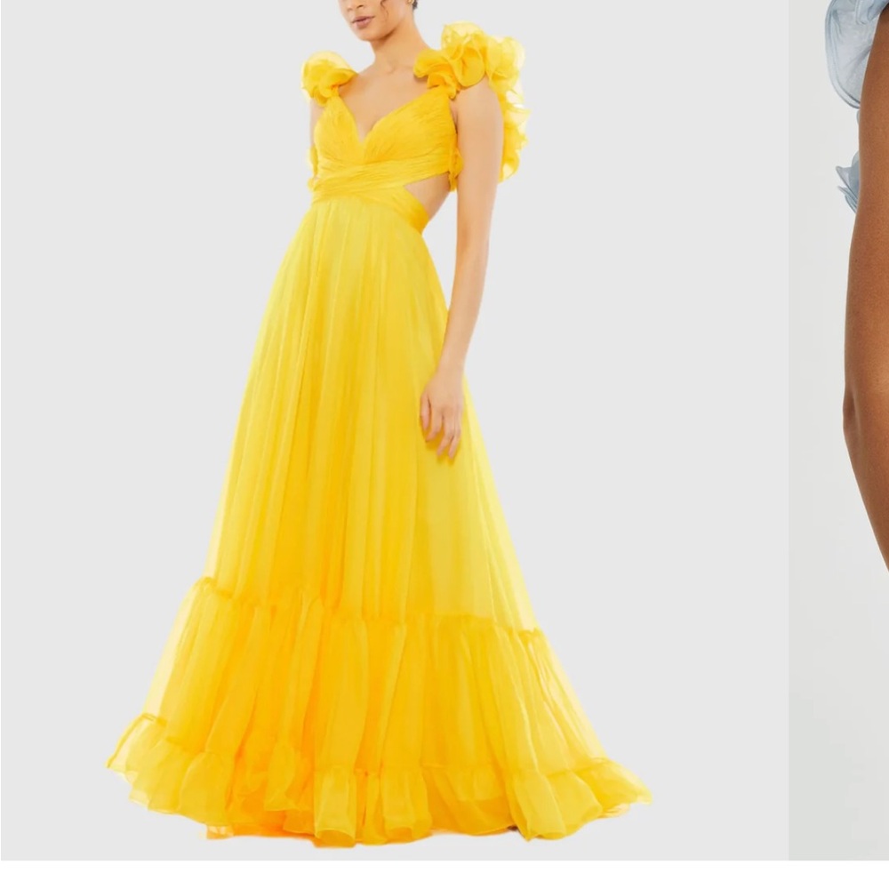 Yellow Mac Duggal Evening Gown